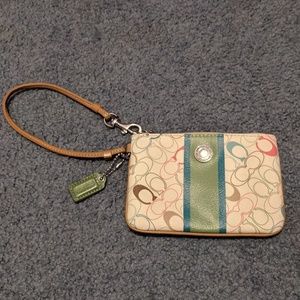 Cream Coach Wallet Wristlet!